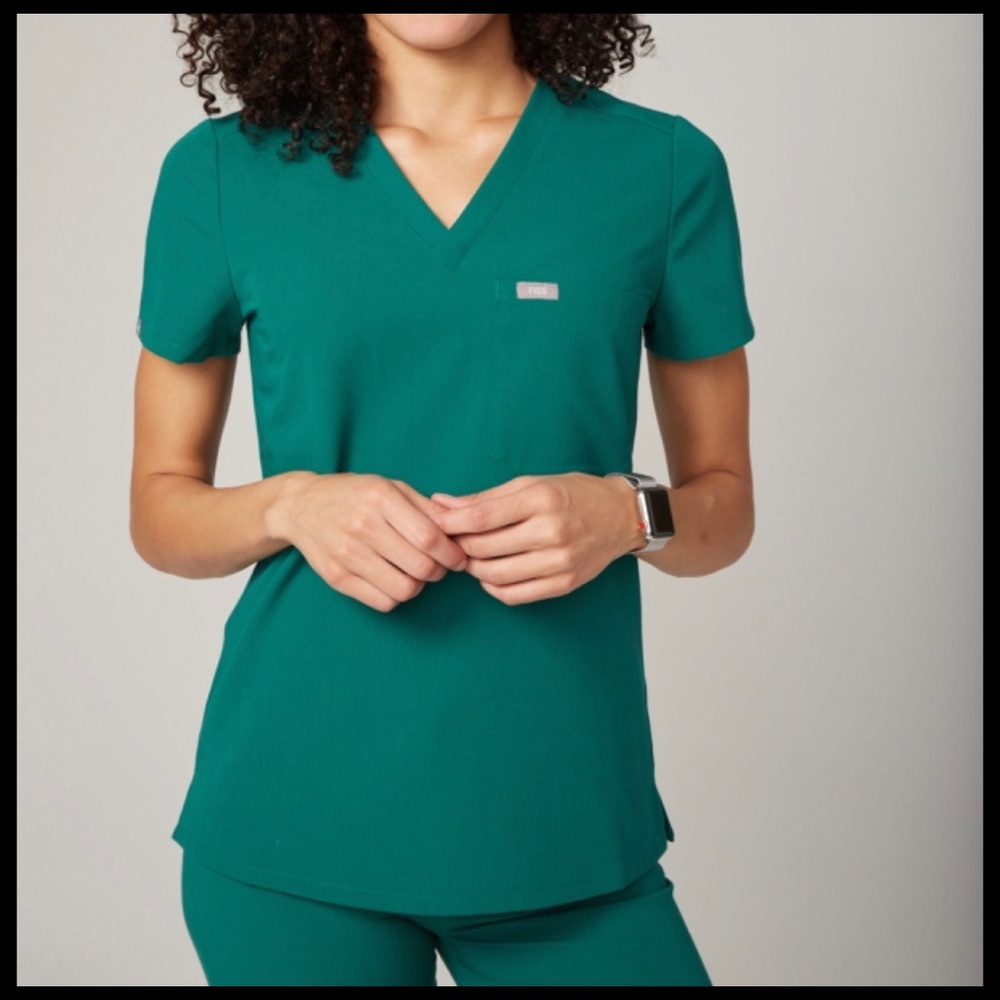 Figs hunter green scrub top